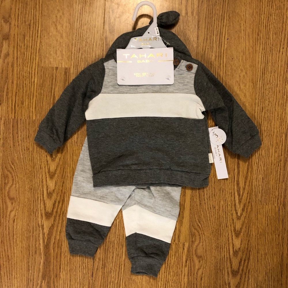 New 0-3m Tahari baby 3 piece outfit